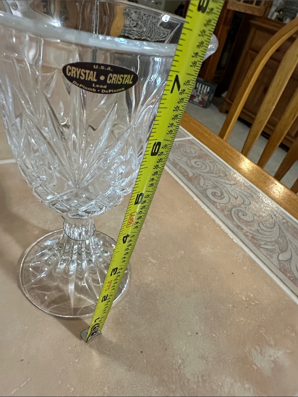 VTG CRYSTAL•CRISTAL LEAD Goblet - Picture 7 of 7
